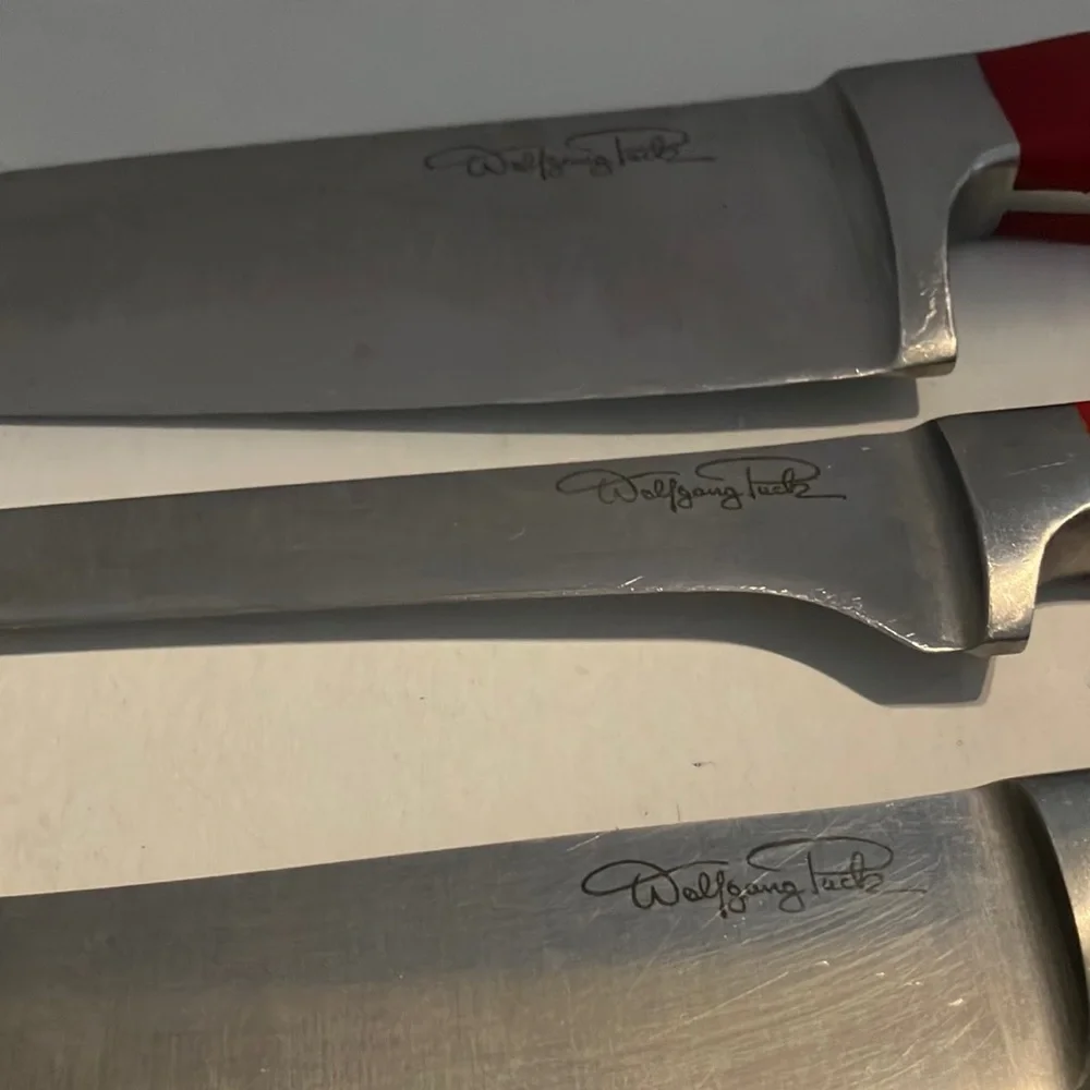 Wolfgang Puck Red Handled Kitchen Knife Set‎